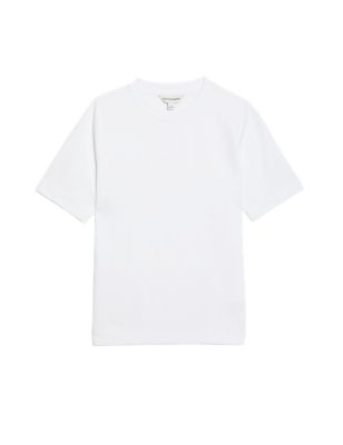 

Womens Autograph Cotton Rich Crew Neck T-Shirt - Soft White, Soft White