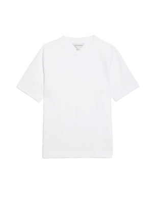 

Womens Autograph Cotton Rich Crew Neck T-Shirt - Soft White, Soft White