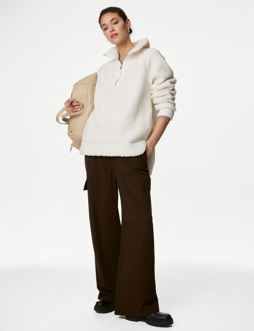 Borg Zip Up Sweatshirt image 3