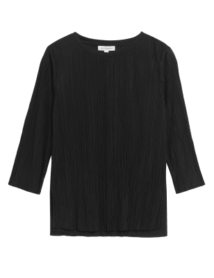 

Autograph Blusa de punto plisada de manga 3/4Womens - Black, Black