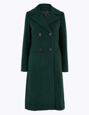 green double breasted coat