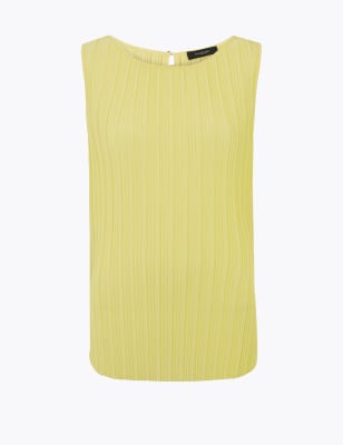 Mouwloze pliss&eacute;-top