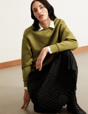 

Autograph Sudadera premium de punto con cuello redondoWomens - Moss, Moss