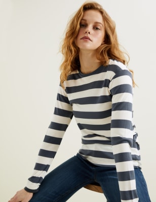 

Womens Autograph Gestreiftes Langarmoberteil aus reinem Tencel™ - Grey Mix, Grey Mix