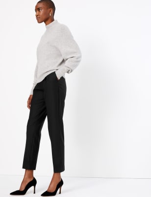 silk tapered trousers