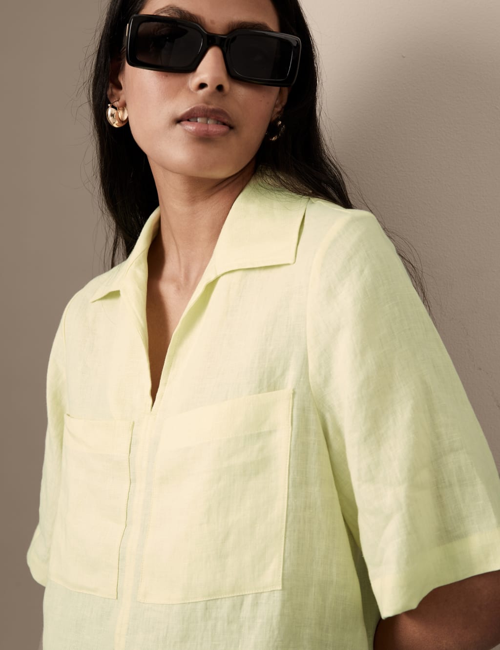 Pure Irish Linen Short Sleeve Blouse image 3