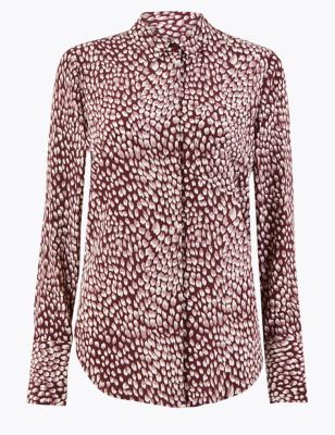 Pure Silk Printed Relaxed Fit Shirt | Autograph | M&S