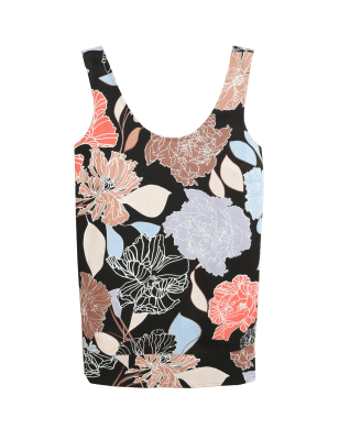 

Womens Autograph Floral Round Neck Sleeveless Cami Top - Black Mix, Black Mix