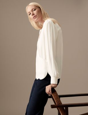 V-Neck Long Sleeve Wrap Top - IS