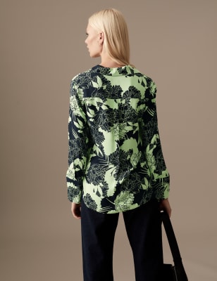 Floral Collared Neck Button Front Shirt