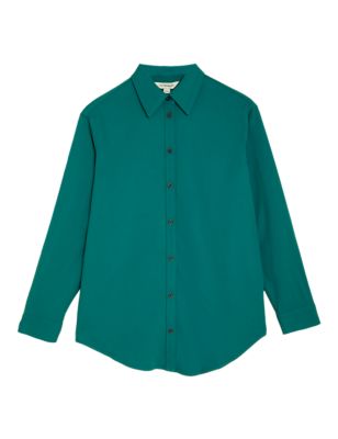 

Womens Autograph Collared Utility Long Sleeve Shirt - Teal Green, Teal Green