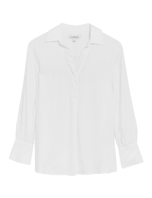 

Womens Autograph Collared Longline Long Sleeve Blouse - Soft White, Soft White