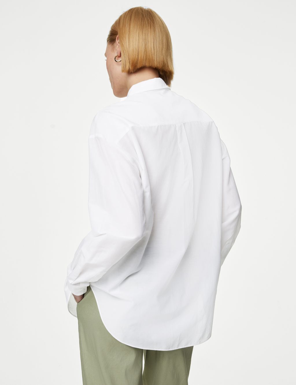 Silk Blend Collared Long Sleeve Shirt image 5