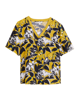 

Autograph Blusa cerrada de manga corta floral de escote en picoWomens - Multi, Multi