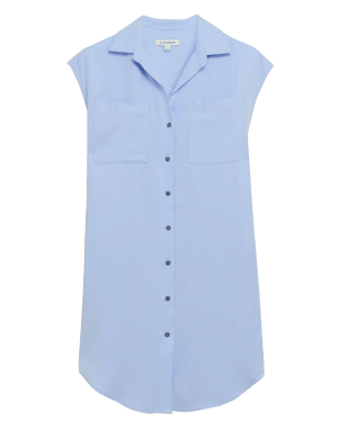 

Womens Autograph Tencel™ Rich Longline Sleeveless Shirt - Chambray, Chambray