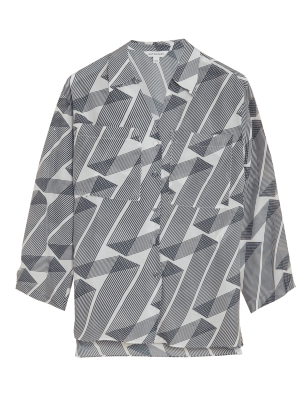 

Womens Autograph Silk Blend Printed 3/4 Sleeve Shirt - Ivory Mix, Ivory Mix