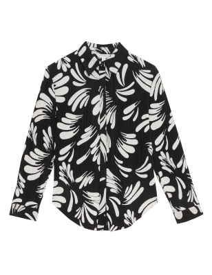

Autograph Camisa de punto plisada estampadaWomens - Black/Black, Black/Black
