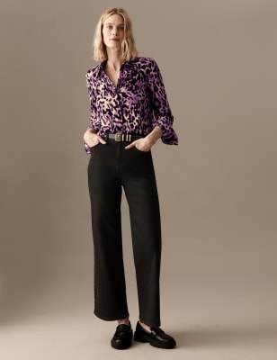 

Autograph Camisa de cupro con cuello y estampado animalWomens - Mauve Mix, Mauve Mix