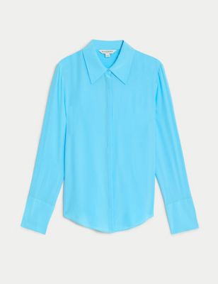 Pure Silk Collared Shirt