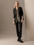 Pure Cupro Animal Print Collared Shirt