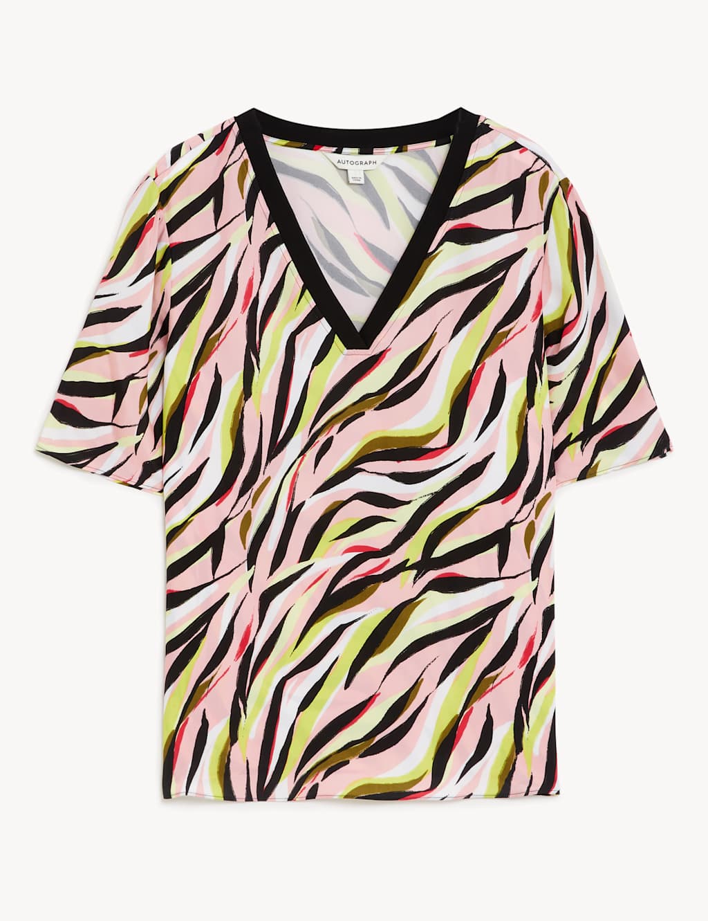 Cupro Rich Printed V-Neck Blouse image 2