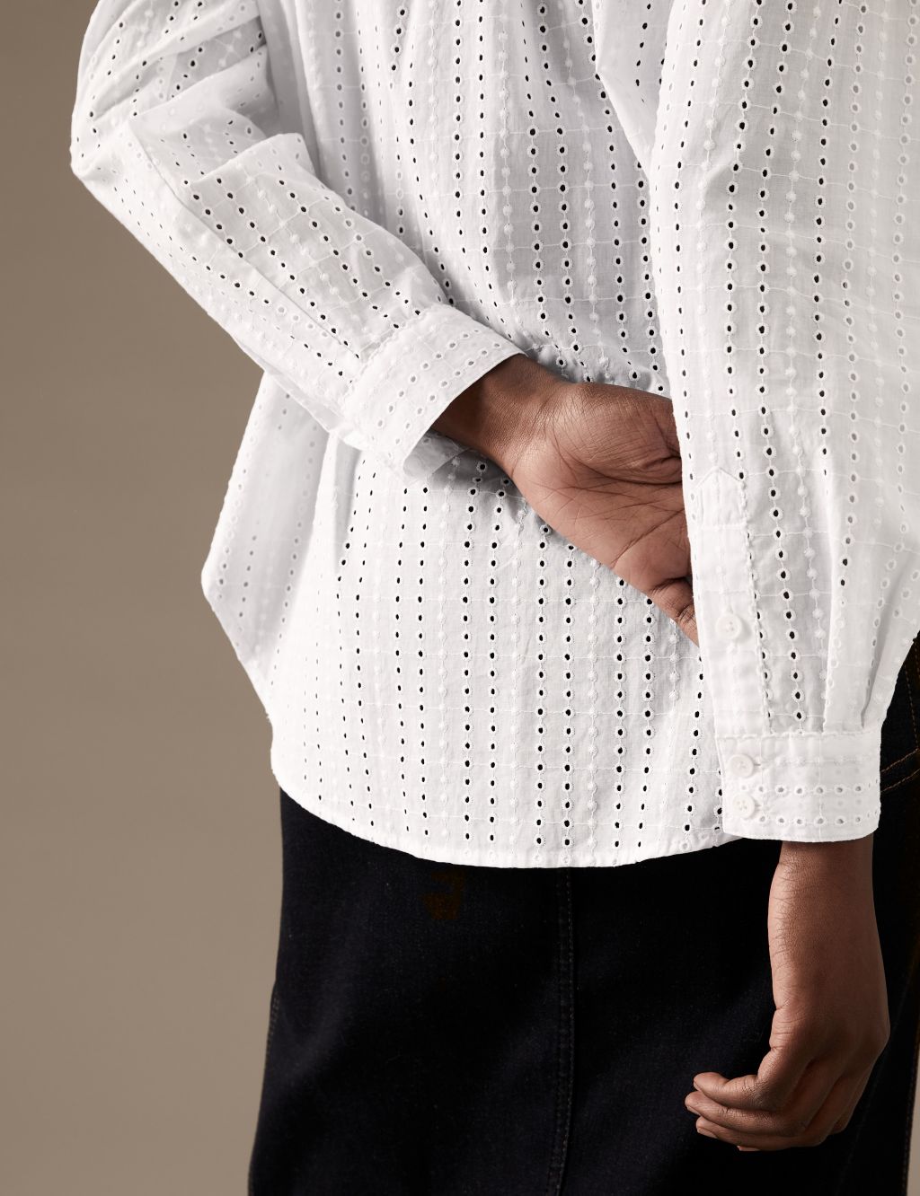 Pure Cotton Broderie Detail Shirt image 4