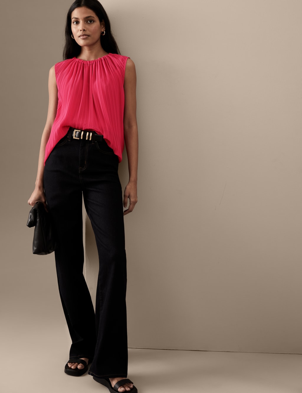 Plisse High Neck Blouse image 1