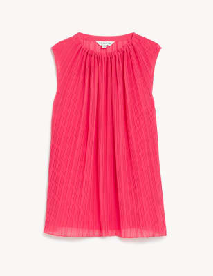 Plisse High Neck Blouse