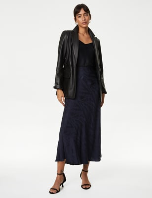 

Womens Autograph Jacquard-Maxischlupfrock mit Blumenmuster - Dark Navy, Dark Navy