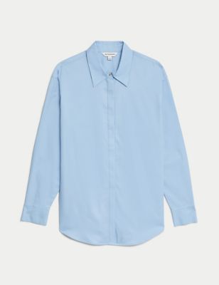 Pure Cotton Collared Relaxed Shirt