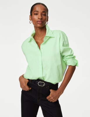 Lime green dress shirt womens sale