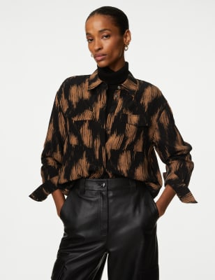 Printed Collared Utility Shirt - EE