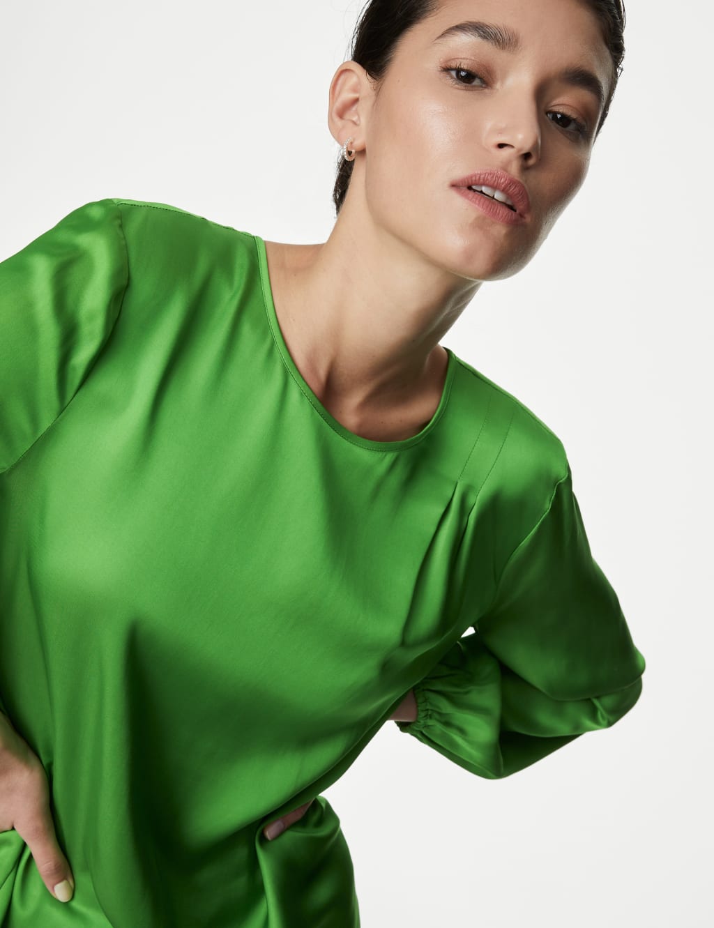Satin Round Neck Blouse image 3