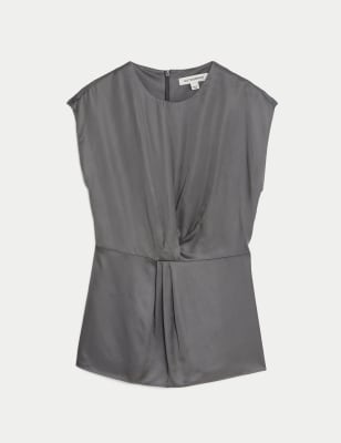 Satin Twist Front Top
