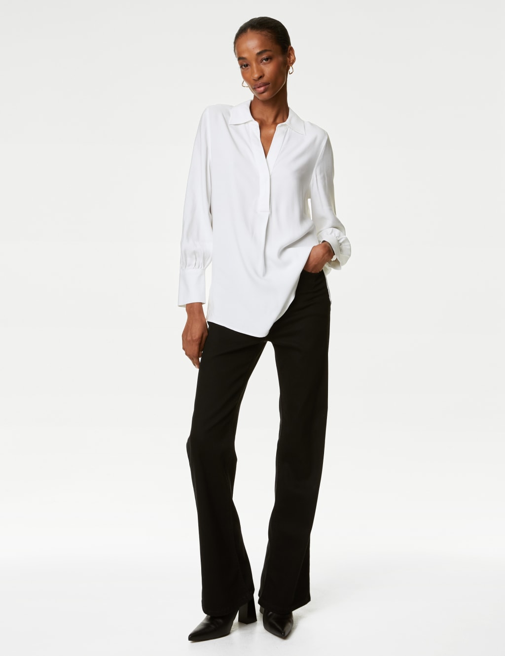 Collared Relaxed Popover Blouse image 1