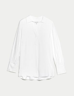 Collared Relaxed Popover Blouse