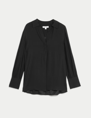 Collared Relaxed Popover Blouse