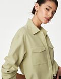 Modal Rich Collared Relaxed Utility Shirt