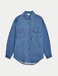 Lyocell™ Denim Collared Relaxed Shirt