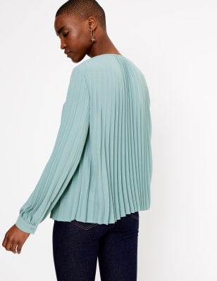 Pleated blouse deals