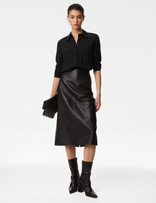 

Womens Autograph Cupro Rich Collared Shirt - Black, Black
