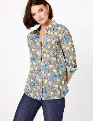 Overhemd met lange mouwen en stippen