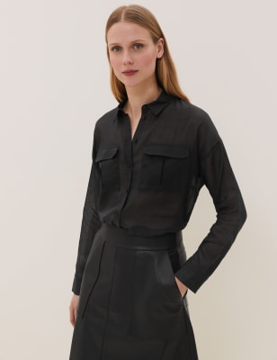  Chemise en ramie à manches longues - Black