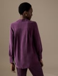 Collared Relaxed Longline Popover Blouse