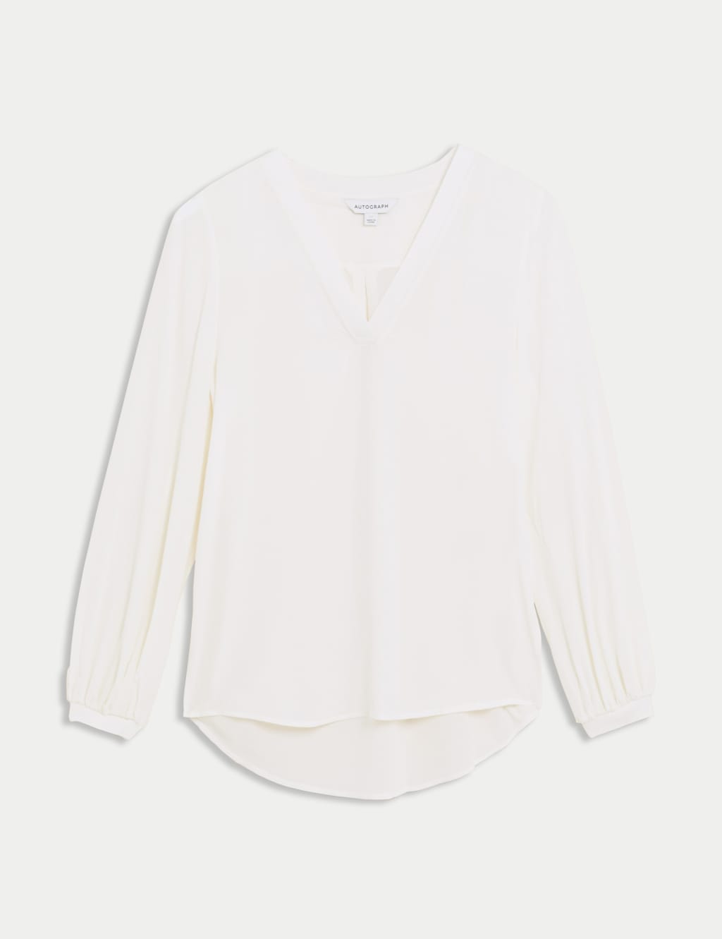 Pure Silk V-Neck Popover Blouse image 1