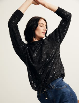 

Womens Autograph Sequin Long Sleeve Sweatshirt - Black, Black