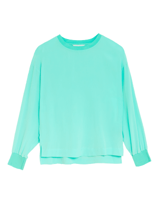 

Womens Autograph Hochwertiges Langarmoberteil aus reiner Seide - Spearmint, Spearmint
