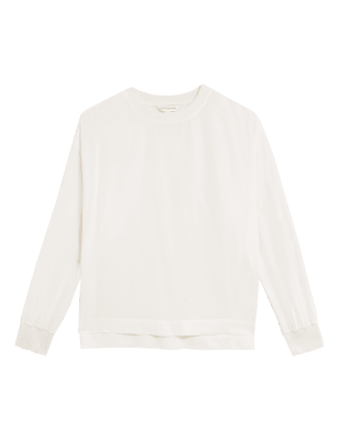 

Womens Autograph Premium Pure Silk Long Sleeve Top - Ivory, Ivory