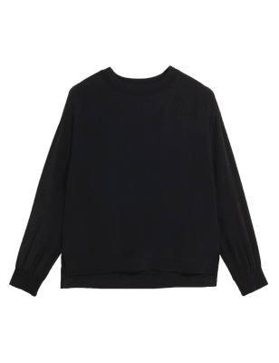 

Autograph Top 100% seda premium de manga largaWomens - Black, Black
