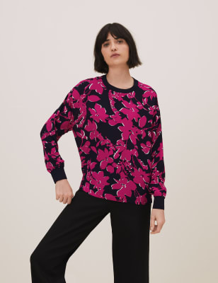 

Womens Autograph Floral Crew Neck Blouse - Black Mix, Black Mix